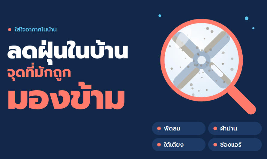 ลดฝุ่นในบ้าน โดยเน้นจุดที่มักถูกมองข้าม
